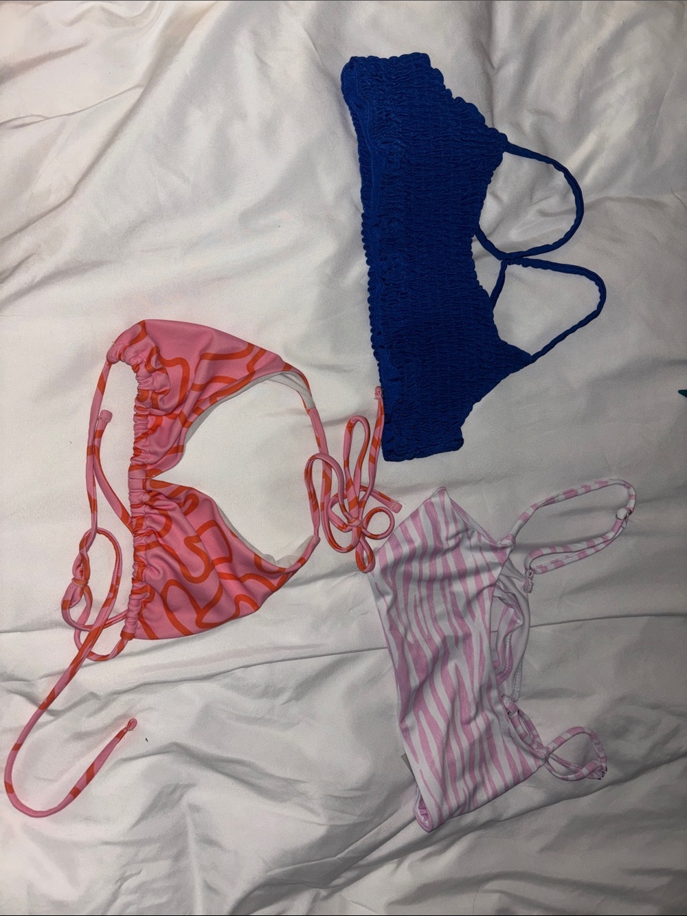 Kids Swim Bikini Tops - Blue, Pink, Orange